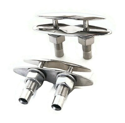 2 Sport Master 6 inches Marine Stainless Steel Pull Up Boat Cleat f/ deck & boat
