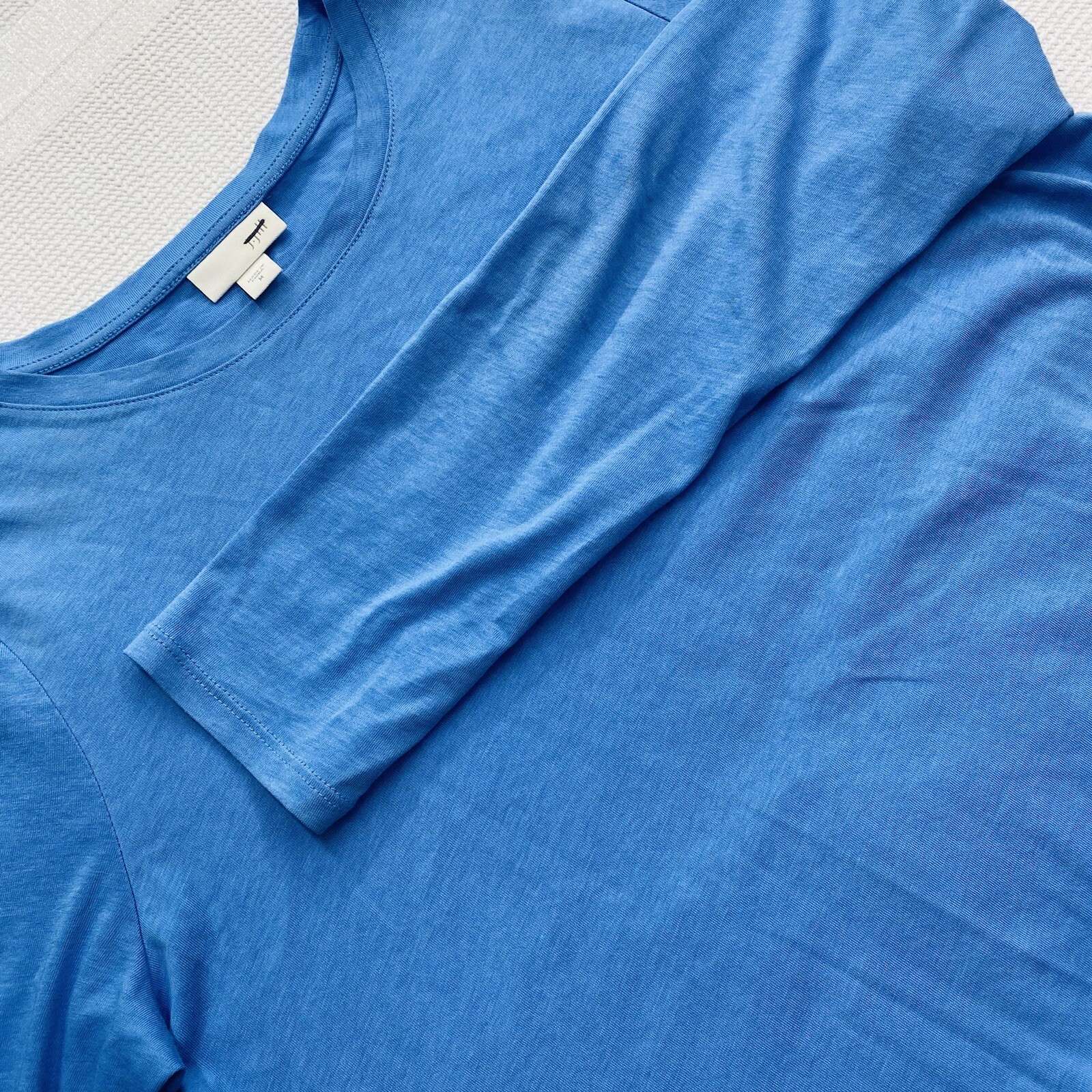 J. Jill Women's M Mixed Media Cotton Modal Long Sleeve Solid Striped Tunic Top