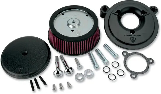 AN Big Sucker Stage1 Air Filter Kit w Cover Wrinkle Blk