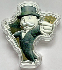 2023 3 Oz 999 Fine Silver Samoa Mr. Monopoly Proof-Like Shaped Coin out of 900 91.37 per troy oz