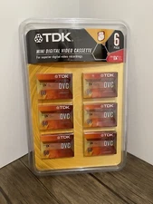TDK Mini Digital Video Cassette DVC, 6 Pack of 60 Minute Tapes, Sealed Brand New