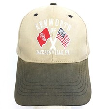 Vtg Kenworth Motors Jacksonville Florida Hat USA Flag Logo Trucker Baseball Cap