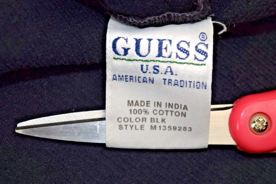 Camisa Vintage Guess American Tradition Talla L/XL 90s Suave Negra Pana LS Foto 3 de 4