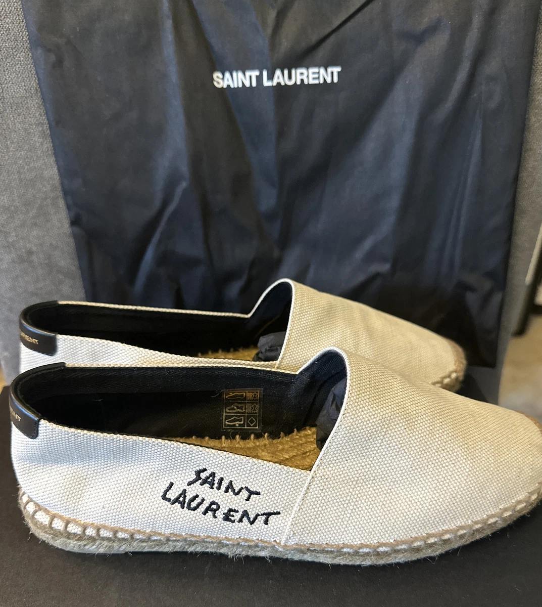 Logo-embroidered canvas espadrilles | Saint Laurent