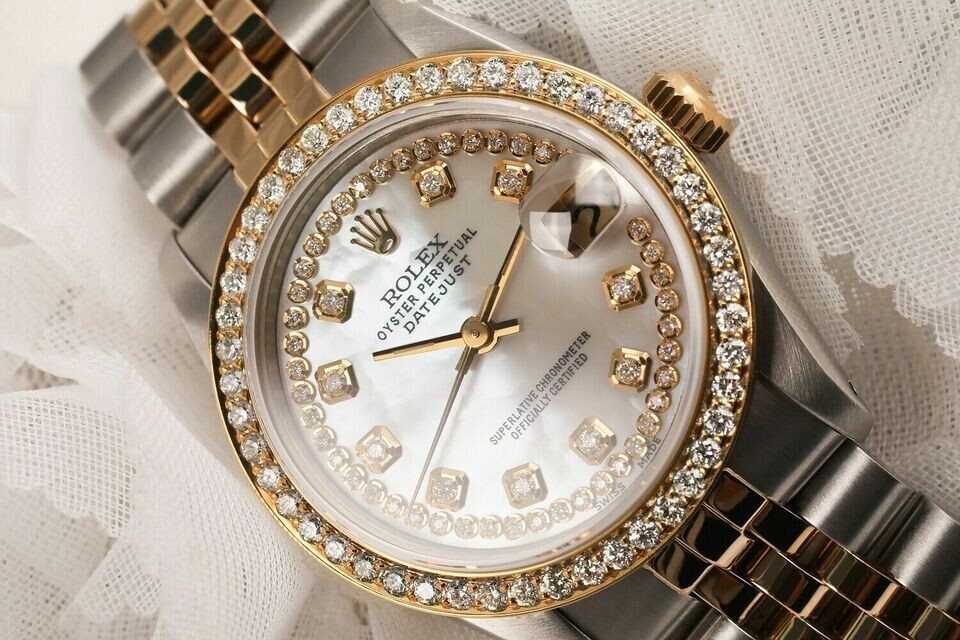 Rolex Datejust 31 mm White Mother Of Pearl Dial Two Tone Ladies