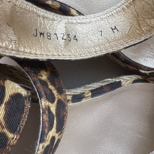 Stuart Weitzman X-Ray Animal Print Fabric Wide Strap Espadrille Wedge Sandal 7 M - Picture 14 of 18