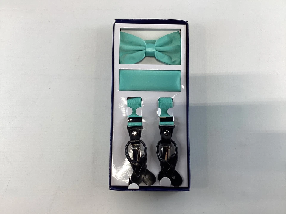 Juego de pañuelos con tirantes italianos verde menta Vesuvio Napoli NUEVO Foto 3 de 4