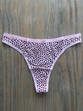 NWT Vintage 2009 Victoria's Secret Leopard Signature Cotton Thong Panty Size L