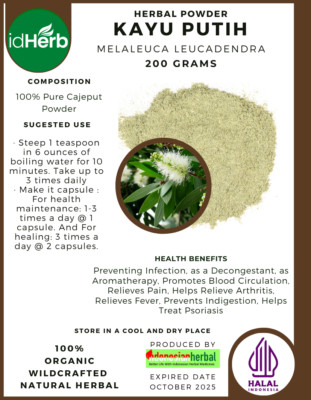 FRESH POWDER KAYU PUTIH Melaleuca leucadendra NATURAL HERBAL PREMIUM ORGANIC