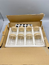 Glass Food Storage Containers Set of 6 Spice Jars With Bamboo Lids Glass