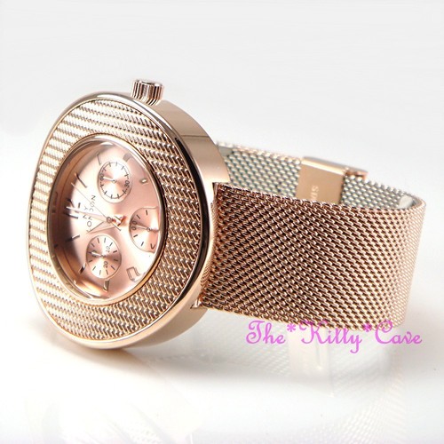 Designer Chainmail Stainless Steel Mesh Chunky Sporty Chronograph Look Big Watch - Picture 42 of 44