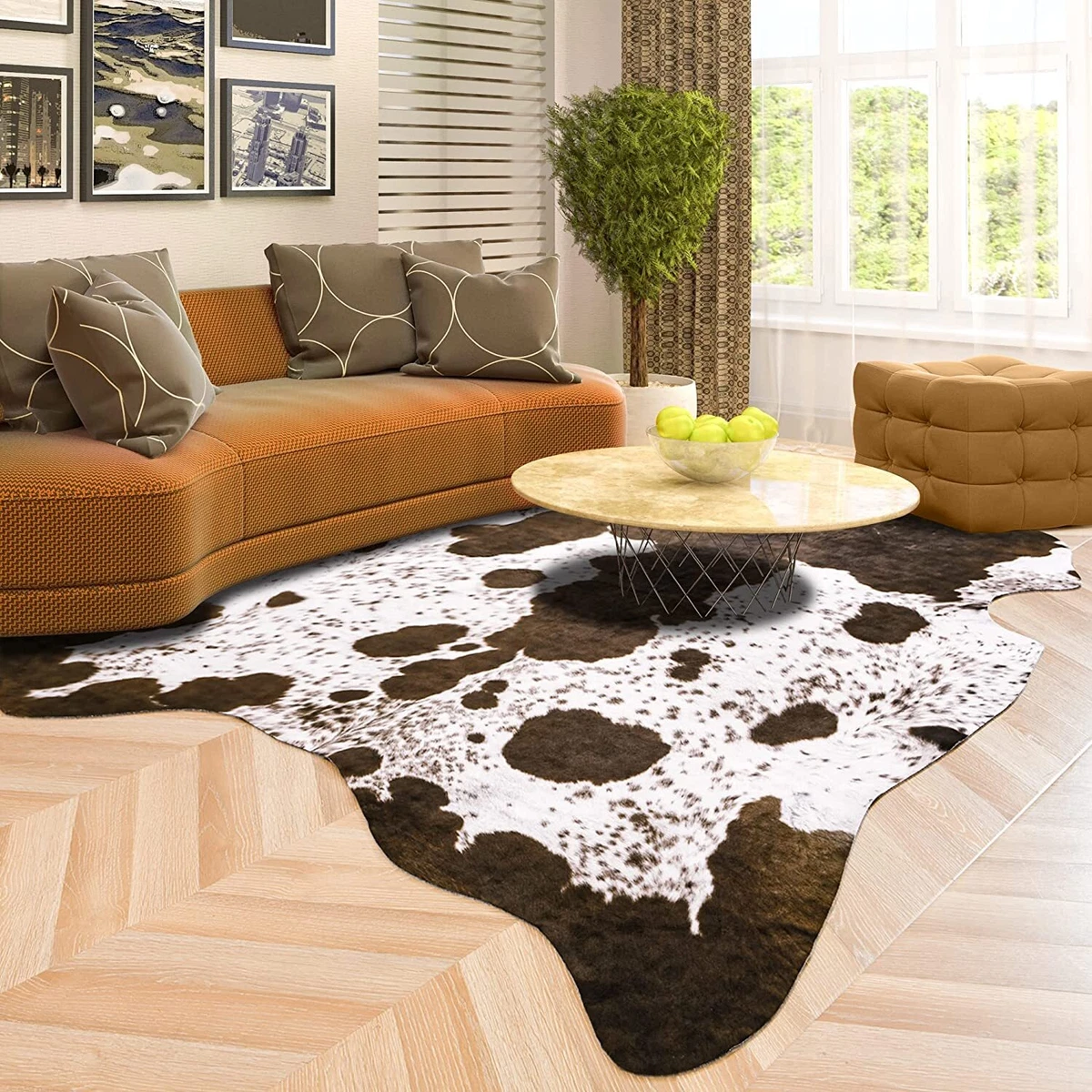 Faux cowhide rug deals