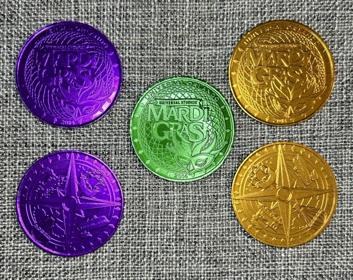 5-Piece Universal Studios Florida Mardi Gras 2014 Commemorative Coin Set