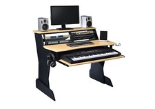Musiea BE200 Series Music Studio Desk Workstation with 2 x 4U rack Natural Oak 
