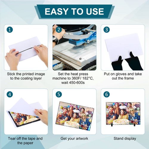 4 Pcs Sublimation Slate Blanks Rectangular 11.8 x 7.9" - Picture 3 of 7