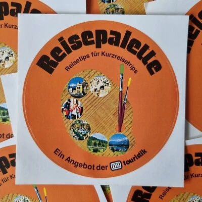 7 x Vintage Aufkleber / Sticker - DB - Reisepalette - Reisetips - um 1980/85 - Bild 1 von 2