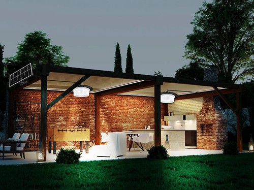 Solar Pendant Lights with Remote Hanging Hook For Patio Shed Barn Garden Garage - Picture 13 of 14