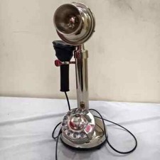Handmade Antique Silver Finish Sold Brass Rotary Dial Home Decor Telephone Gift