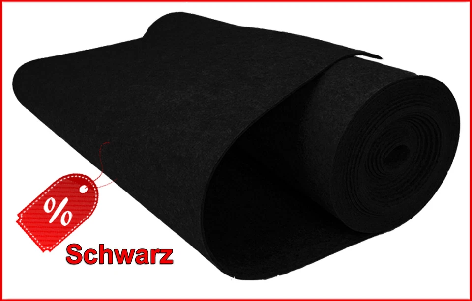 MAX GESCHÄFT FILZ IMP imprägniert SCHWARZ Filzstoff 0,5lfm 4mm Stark 1m Breit Taschenfilz