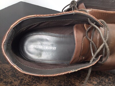 Johnston &‎ Murphy Size 10.5 Atwell Chukka Boots Men’s Calfskin Leather Shoes Johnston & Murphy Boots Mens Size 10.5 Brown Leather Chukka  main image 3