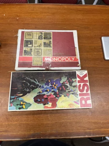 Lot Of 2 Vintage Boardgames, RISK & 1964 Monopoly, Original Board & Pieces