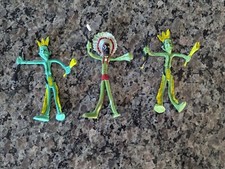 Vintage Bendy Native American Indians From Cowboys Indians Set- LOT of 3