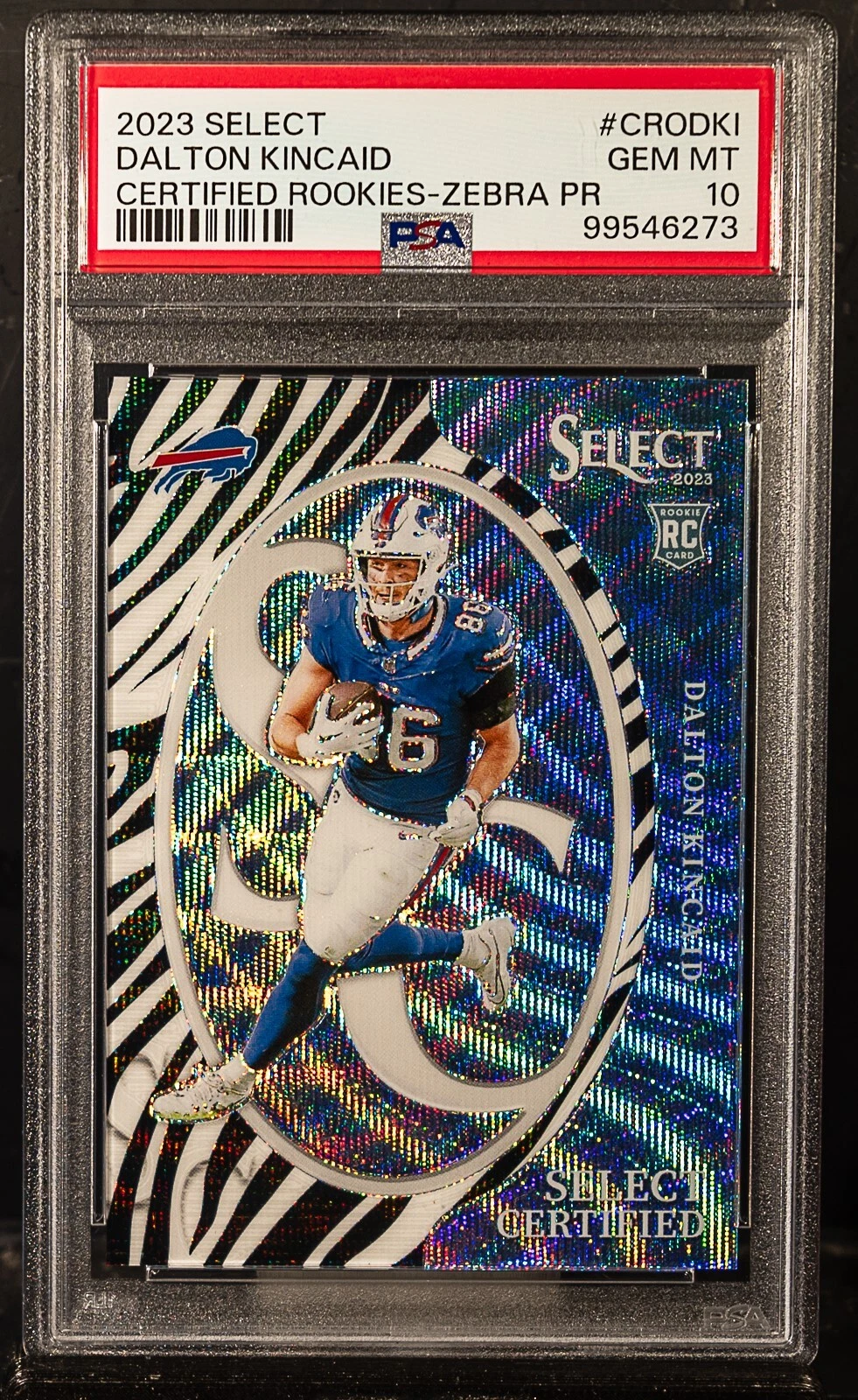 Dalton Kincaid Panini Select Certified Rookies #CRODKI Zebra