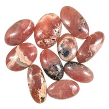 10 Pcs Natural Rhodochrosite 18-24.5mm Loose Untreated Cabochon Gemstones Lot