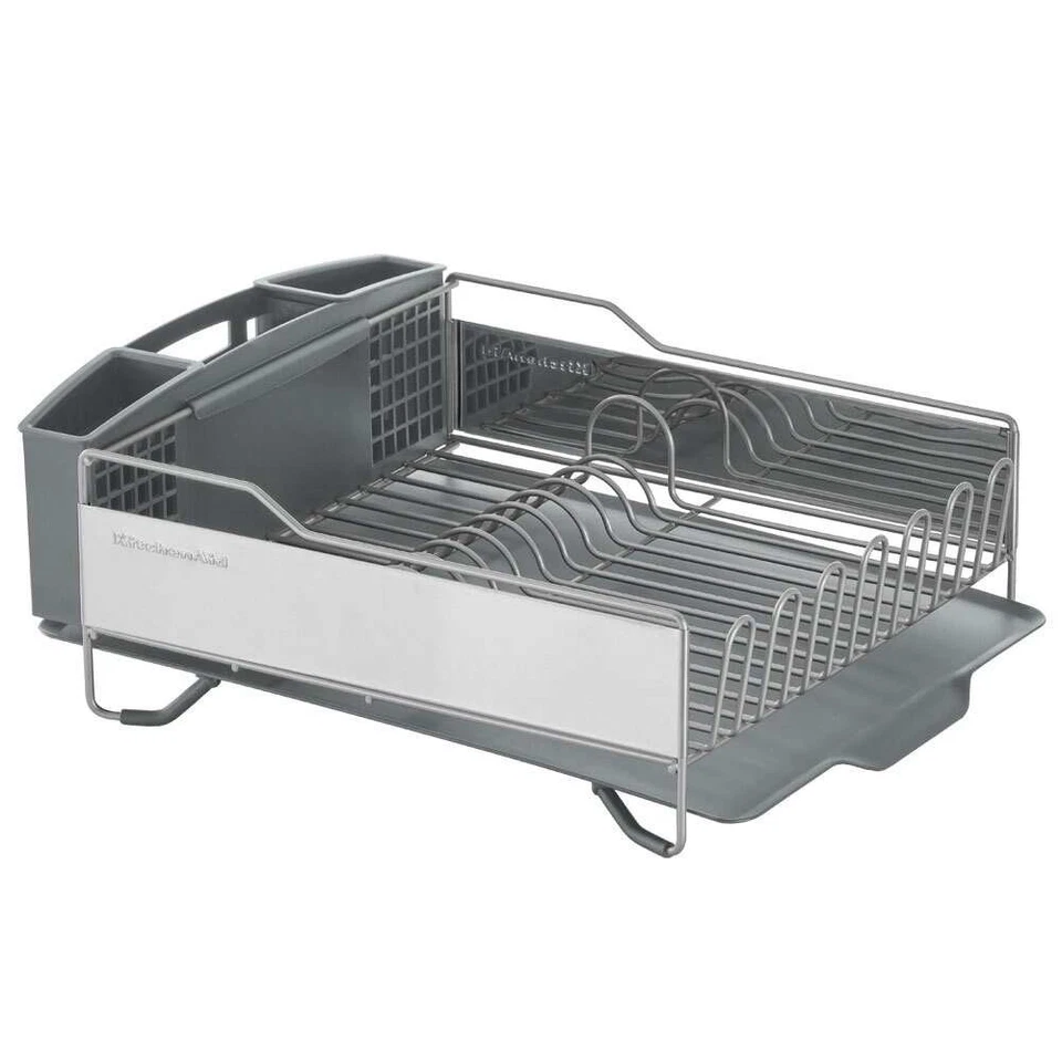 BIG SALE! KitchenAid Full Size Dish Rack Grey with Large Capacity, Self-Draining - Image 2 of 4