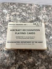 1977 US ARMY VISUAL AIRCRAFT RECOGNITION STUDY CARDS 44-2-1 GRAPHIC TRAINING AID