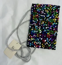 Rainbow Sequin Crossbody Bag/Purse Size Small 7”x4” FADIVO New York New With Tag