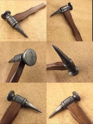 Custom Forged Damascus Steel Spike Hammer - 12'' Hammer
