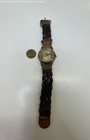 Relic Gold Tone Brown Leather Braided Band Wristwatch 35.4g — photo 2