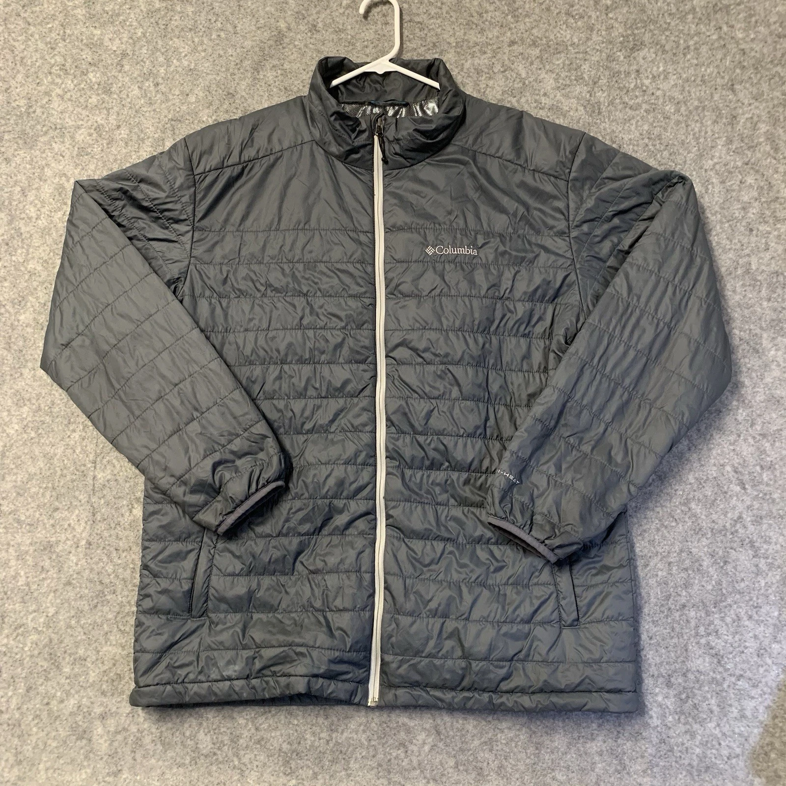 Columbia Puffer Jacket Mens XLT Tall Gray Omni-Heat