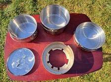 Vtg Camping Coleman Peak 1 Stainless Copper Bottom Pot Pans With Bag 