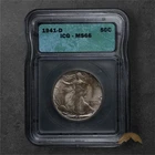 1941-D Silver Walking Liberty Half Dollar 50C - MS66 ICG - Denver