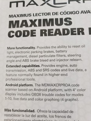 Matco Tools MDMAXCRPROA Maximus Code Reader Pro-A | eBay