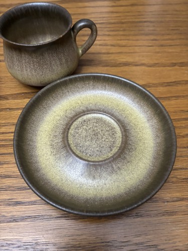 Vintage Denby Cup & Saucer Set Made In England Brown Stoneware - Picture 3 of 8