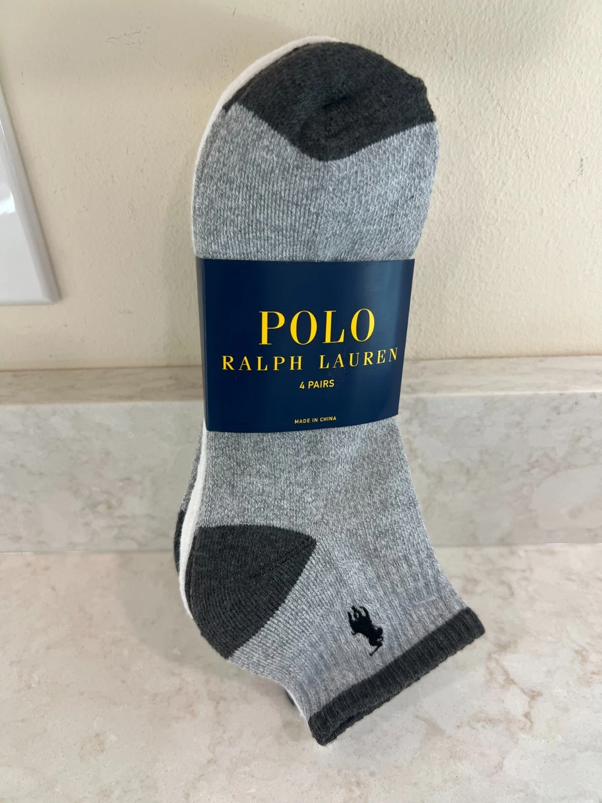 Polo Ralph Lauren 4 Pairs Men's Socks ~ Assorted ~ US 10-13 NEW WITH TAGS