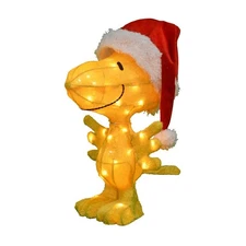 18-Inch Peanuts 3D Pre-Lit Woodstock in Santa Hat Christmas Holiday Yard Art ...