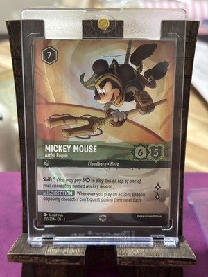 Disney Lorcana Mickey Mouse Artful Rogue Enchanted Card 210/204 First Chapter