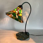 Vintage One-of-a-Kind Tiffany Style Tropical Bird Table Lamp by DUK DESIGNS