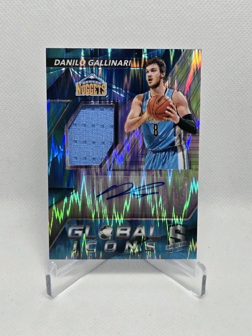2016 Spectra Global Icons Auto Patch RC Neon Blue /99 Danilo Gallinari #14 RPA