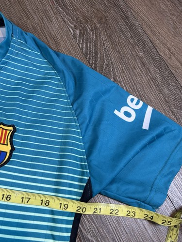 FC BARCELONA FCB QATAR AIRWAYS TEAL AWAY REPLICA JERSEY 2016 SIZE MEDIUM - Picture 5 of 6