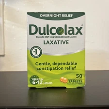 Dulcolax Laxative Tablets 5mg, 50 Count, Overnight Constipation Relief