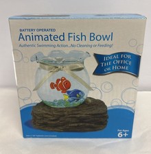 Animated Fish Bowl Battery Operated With 2 Swimming Action Fake Fish New In Box
