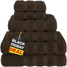 American Soft Linen Luxury 6 Piece Towel Set, 2 Bath Towels 2 Hand Towel 2 Wash