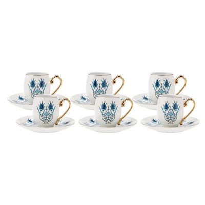 Karaca Iznik 6 Personen Mokkatassen Set - 90 ml