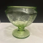 Vintage Anchor Hocking Princess Candy Dish Bottom Green Depression Uranium Glass