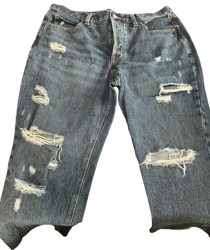 Women's Old Navy High Rise Slouchy Straight Jeans Secret Slim Pockets Size 12